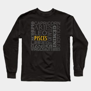 Pisces Zodiac Montage Long Sleeve T-Shirt